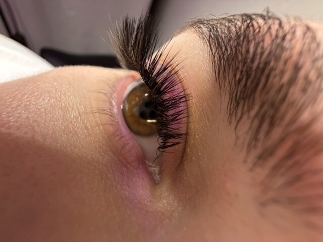 Wispy Style lash extensions close-up
